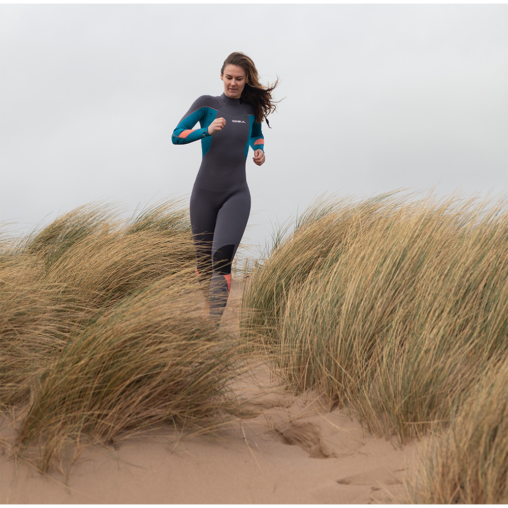 2025 Gul Womens Response 4/3mm GBS Back Zip Wetsuit RE1248-C1 - Grey / Marbel